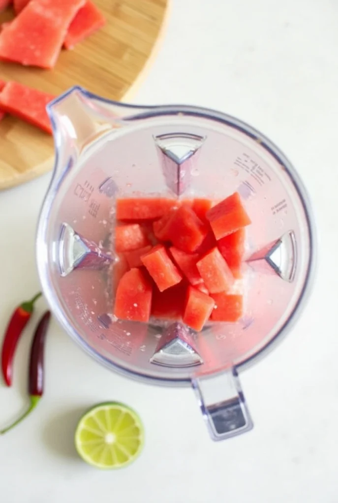 Close-up of Firecracker Watermelon Tequila Pops with chili lime dust on a white plate