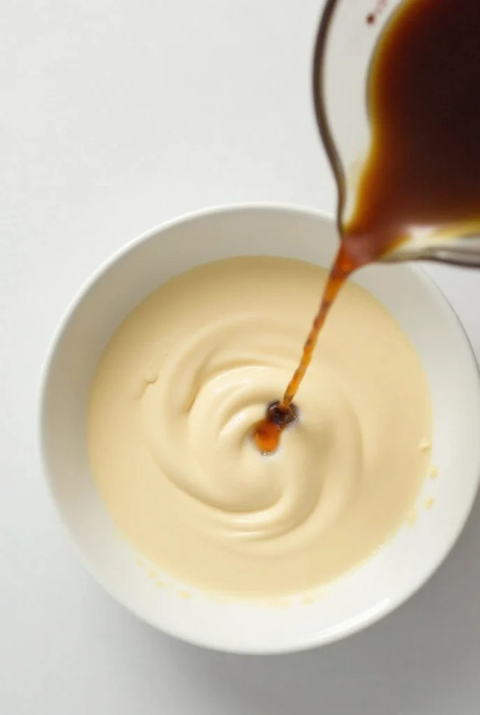 Close-up of creamy homemade coffee ice cream in a bowl