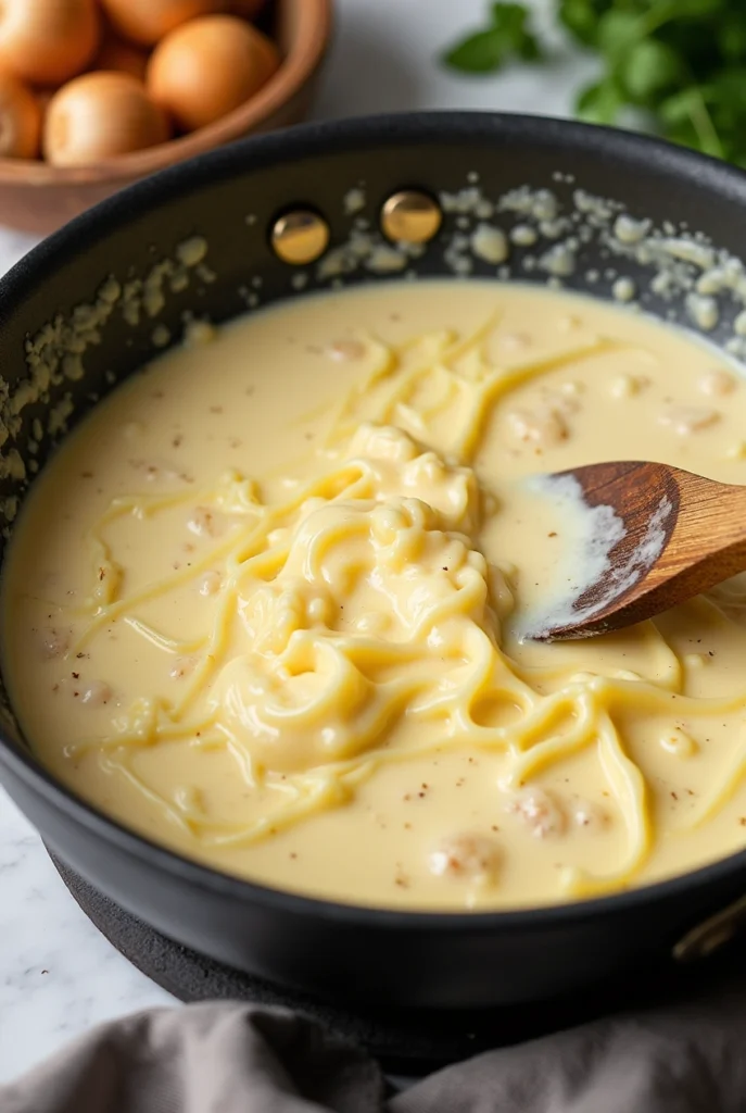 Close-up of creamy Parmesan chicken with cheesy twisted pasta on a plate