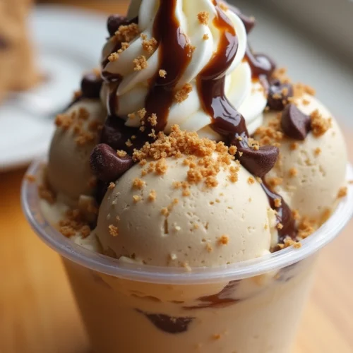 Close-up of creamy homemade coffee ice cream in a bowl