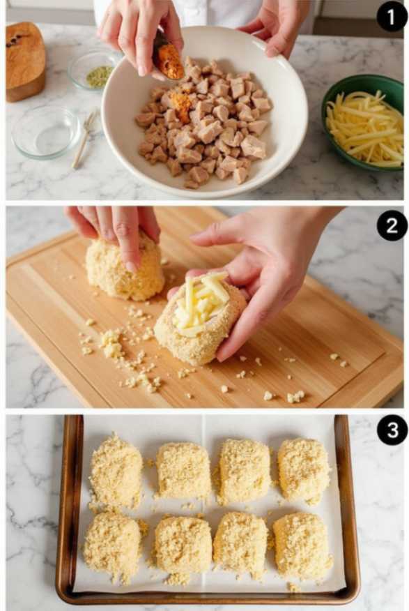 Golden brown Melted Mozzarella & Ranch Chicken Bombs on a white plate, showing melted cheese and crispy coating