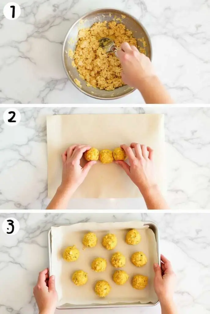 zero carb chicken and cheese snack balls baked until crispy with just 3 ingredients