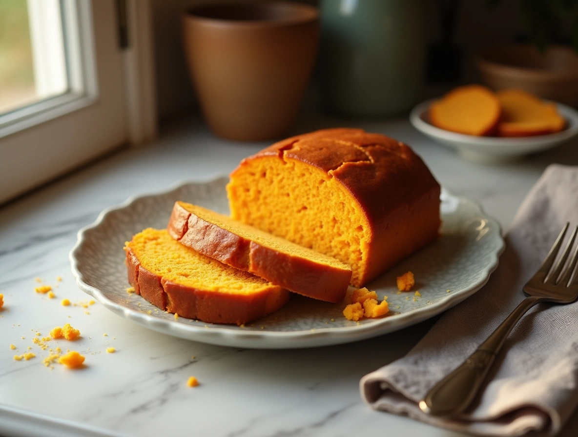 Sweet Potato Pound/Pudding ingredients neatly arranged on a marble table, ready for baking