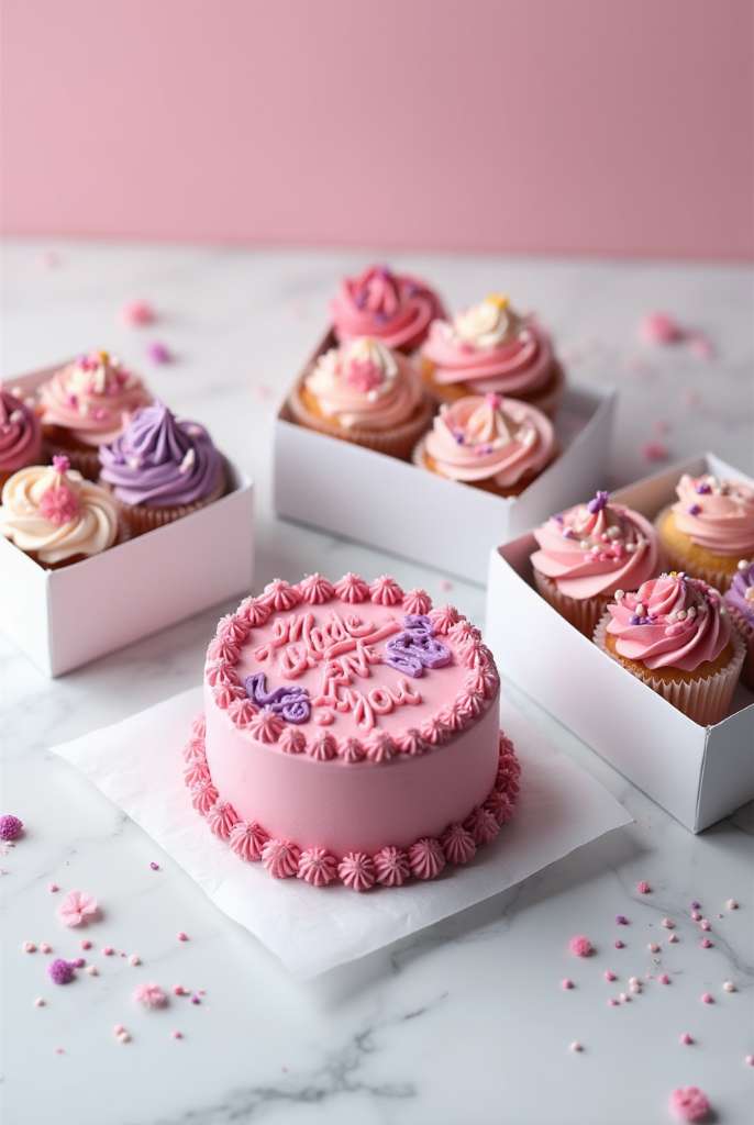 Homemade bento cake with buttercream in a lunchbox