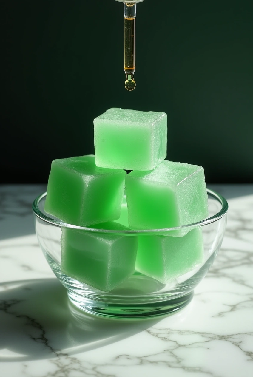 DIY skin gels made with aloe, turmeric, cucumber, and green tea in glass jars