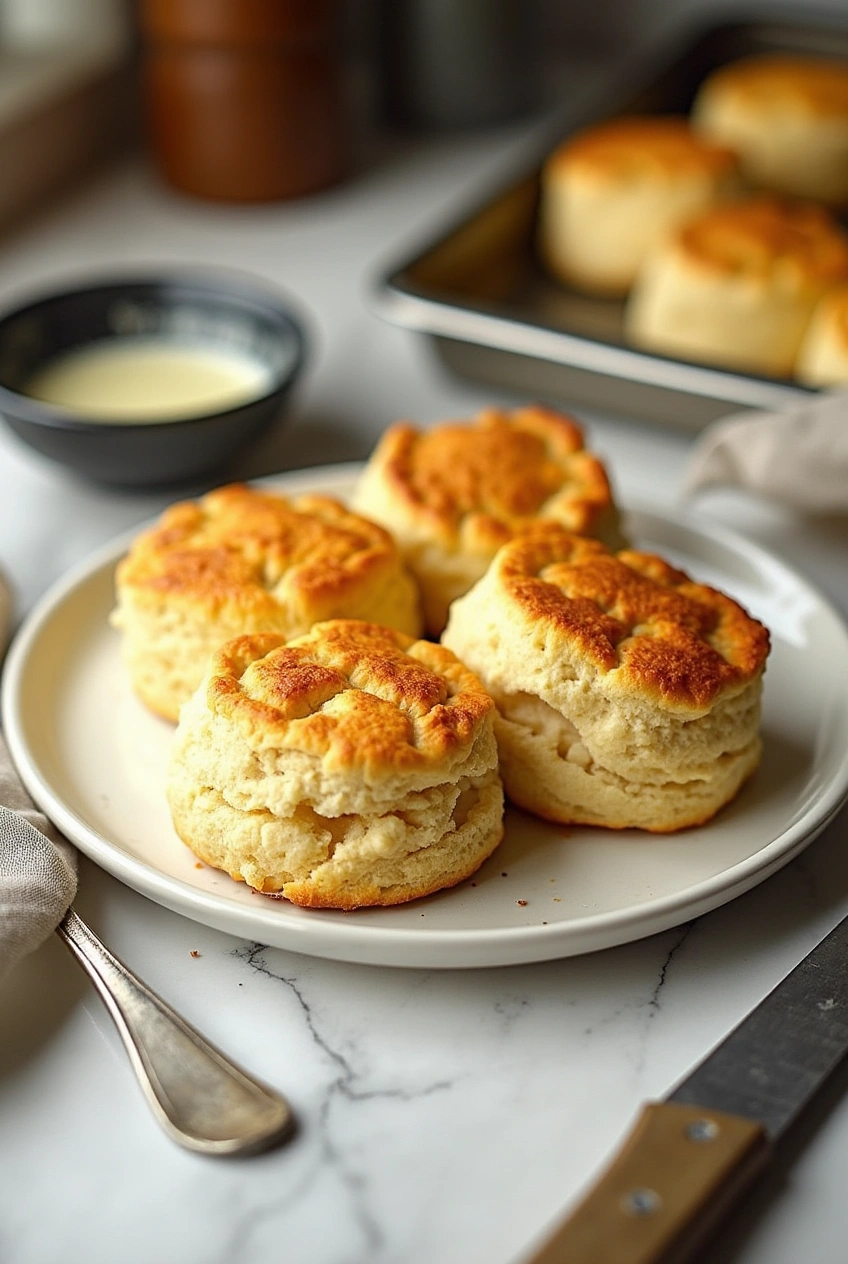 Golden Billion Dollar Buttery Biscuits fresh from the oven in a buttered pan