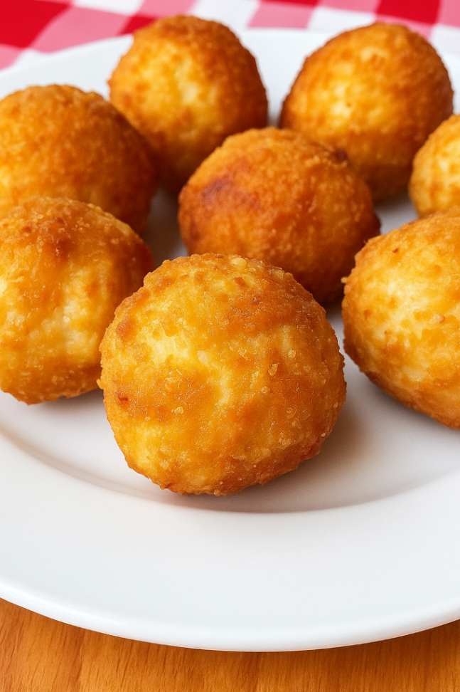 zero carb chicken and cheese snack balls baked until crispy with just 3 ingredients