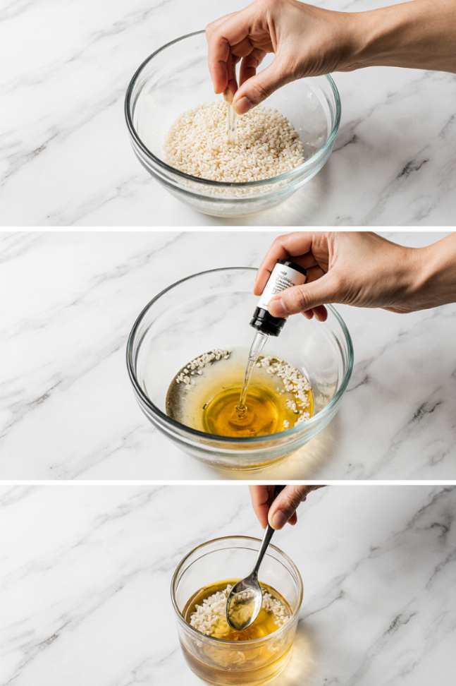 Homemade Rice Glow Drops Serum with Rice Water and Aloe