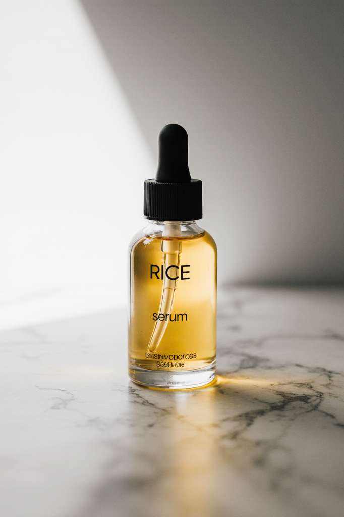 Homemade Rice Glow Drops Serum with Rice Water and Aloe